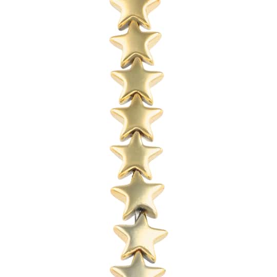 Gold Reconstituted Hematite Star Beads, 8mm by Bead Landing™